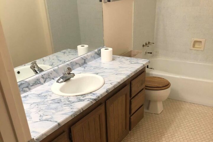 A residential bathroom before a bathroom remodel
