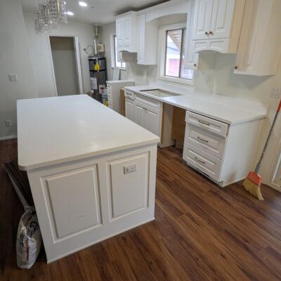 Kitchen home improvements. HTS Builders, Remodeling & Basement Finishing is adding an island for more functional space.